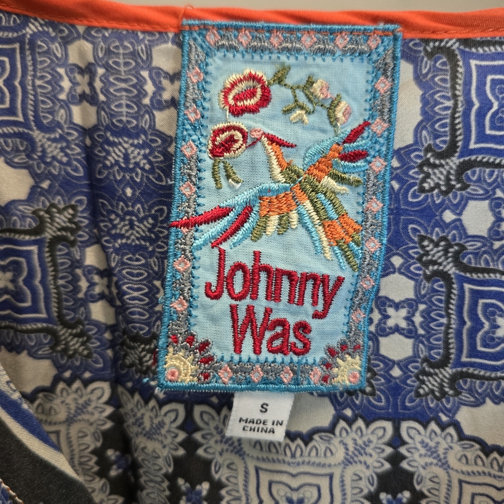 Johnny Was Arden Mixed Print Silk Kimono Tunic Top - Picture 8 of 9